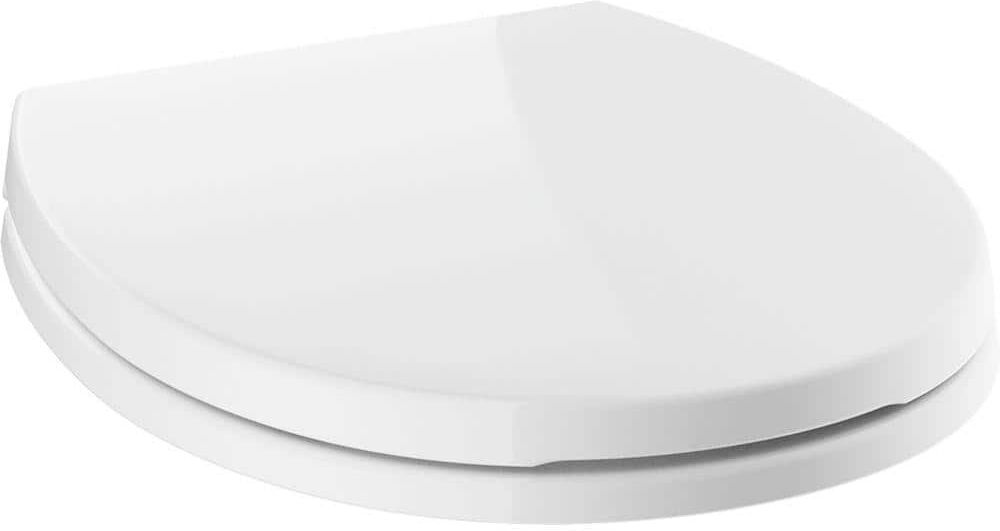 Delta Morgan Slow-Close Round Closed Front Toilet Seat with NoSlip Bumpers in White