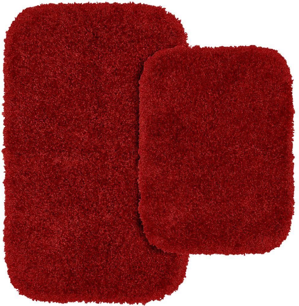 Garland Rug Serendipity Chili Pepper Red 21 in. x 34 in. Washable Bathroom 2-Piece Rug Set