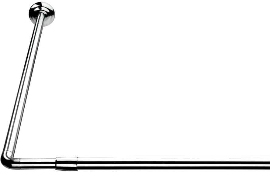 Croydex 78-3/4 in. L Shaped Telescopic Rod in Silver