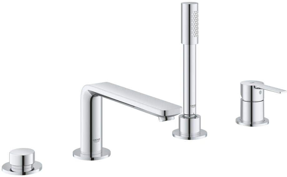 Grohe Lineare Single-Handle Deck Mount Roman Tub Faucet with Hand Shower and Tub/Shower Diverter in StarLight Chrome