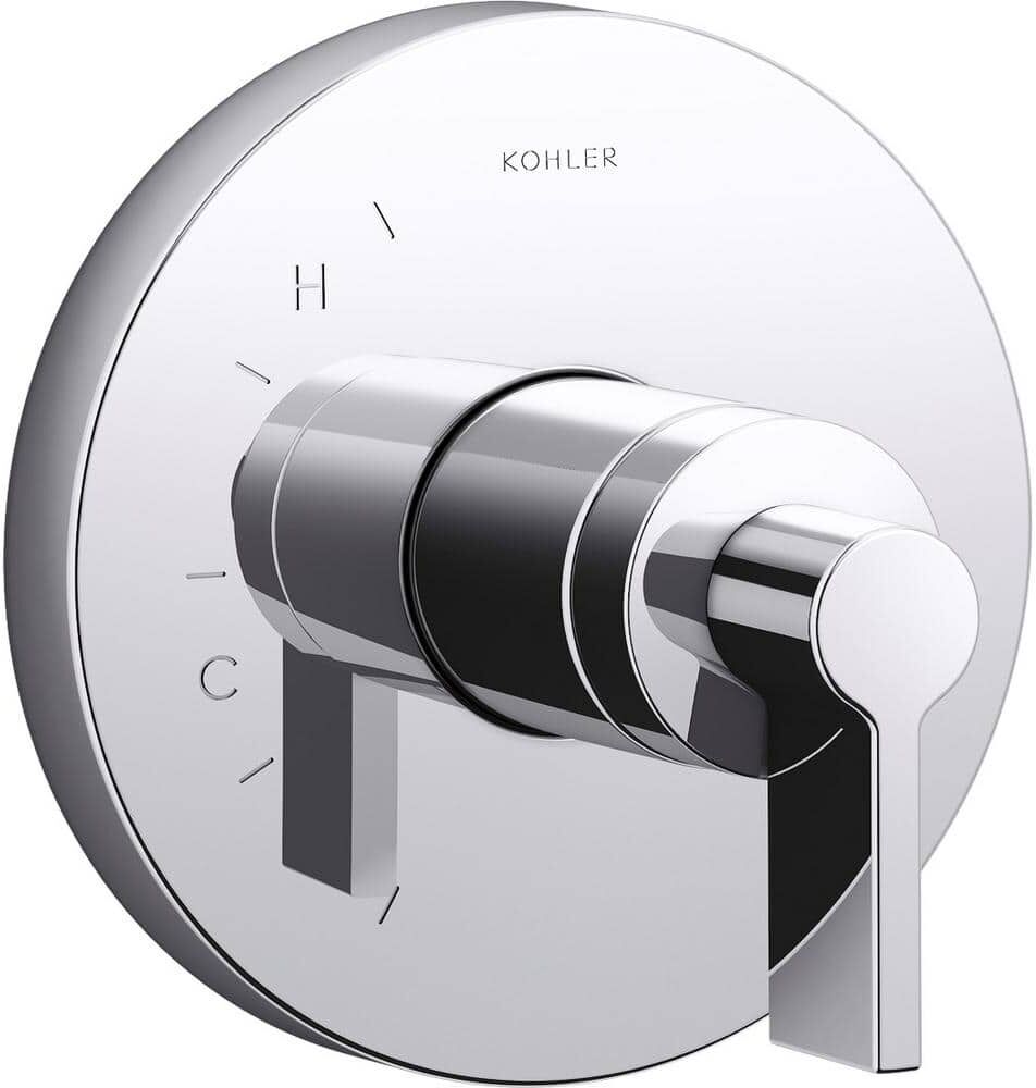 KOHLER Components Rite-Temp 1-Handle Shower Valve Trim Kit with Lever Handle in Polished Chrome (Valve Not Included)