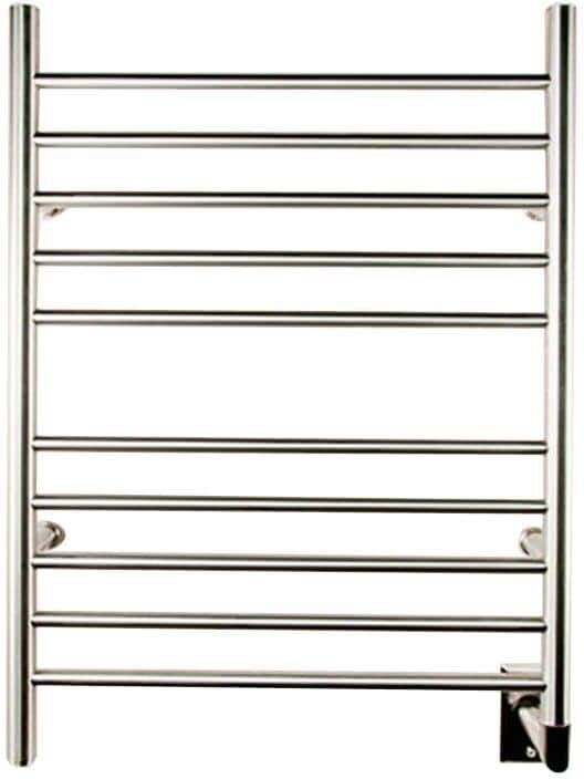 Amba Radiant Straight 10-Bar Hardwired Electric Towel Warmer in Brushed Stainless Steel