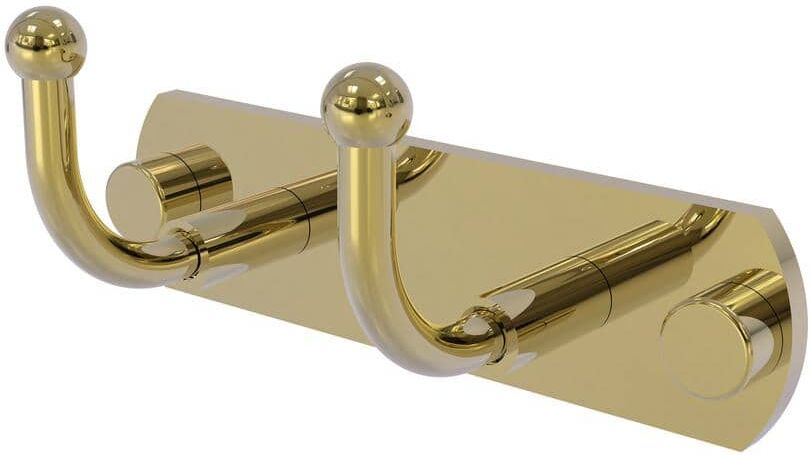 Allied Skyline Collection 2 Position Robe Hook in Unlacquered Brass