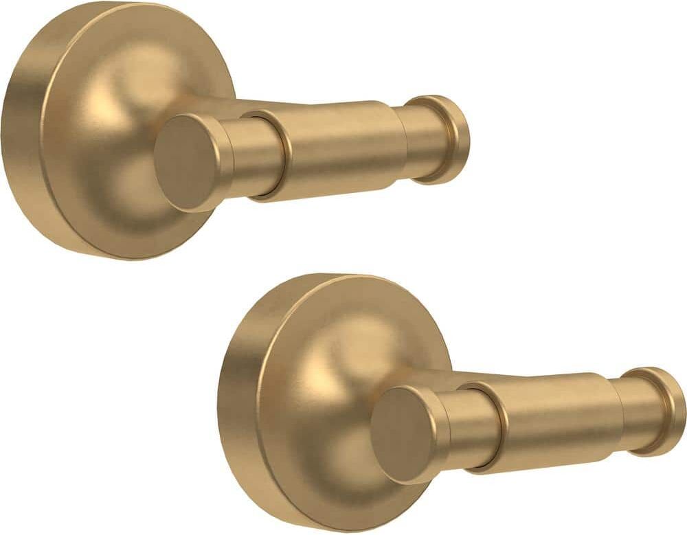 Franklin Brass Voisin Wall Mounted Multi-Purpose Double Knob Towel Hook in Satin Gold (2-Pack)