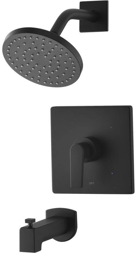 Ultra Faucets Dean Single Handle 1-Spray Shower Faucet 1.8 GPM with Pressure Balance, Anti Scald in Matte Black (Valve Included)