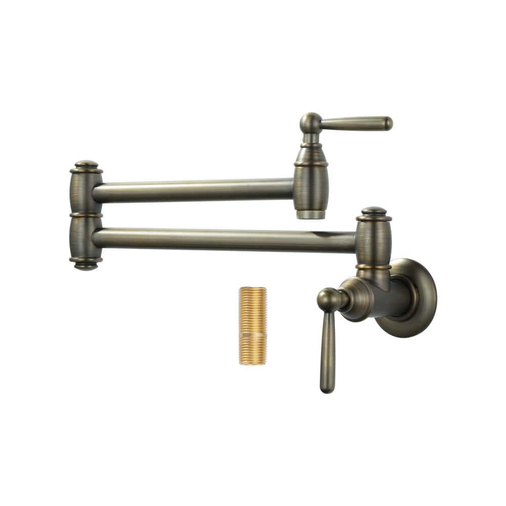 ALEASHA Wall Mounted Pot Filler with Double Joint Swing in Antique Bronze
