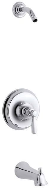 KOHLER 1-Handle Rite-Temp Bath and Shower Valve Trim Kit in Polished Chrome Less Showerhead (Valve Not Included)