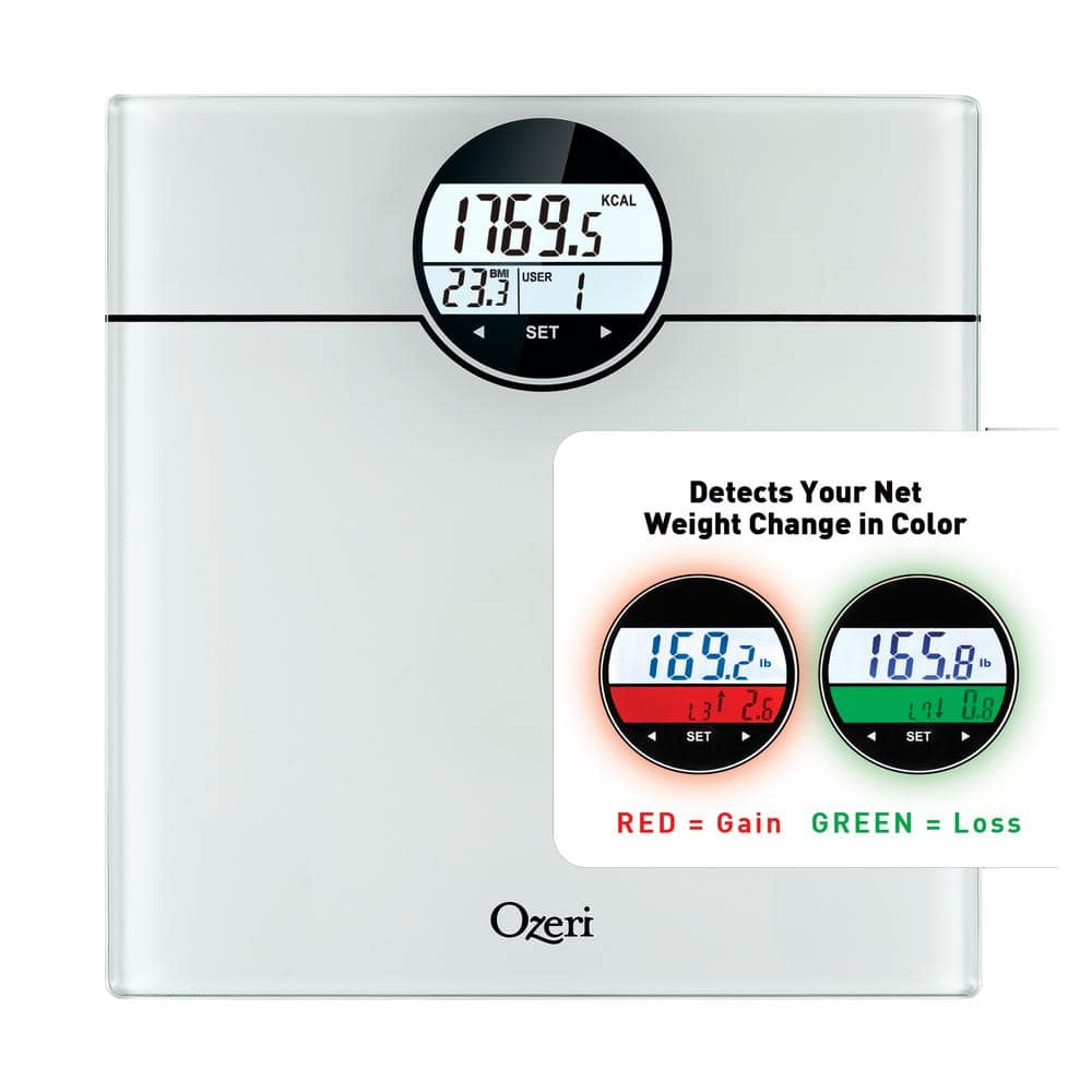 Ozeri WeightMaster (440 lbs / 200 kg) Bath Scale with BMI, BMR and 50 gram Weight Change Detection