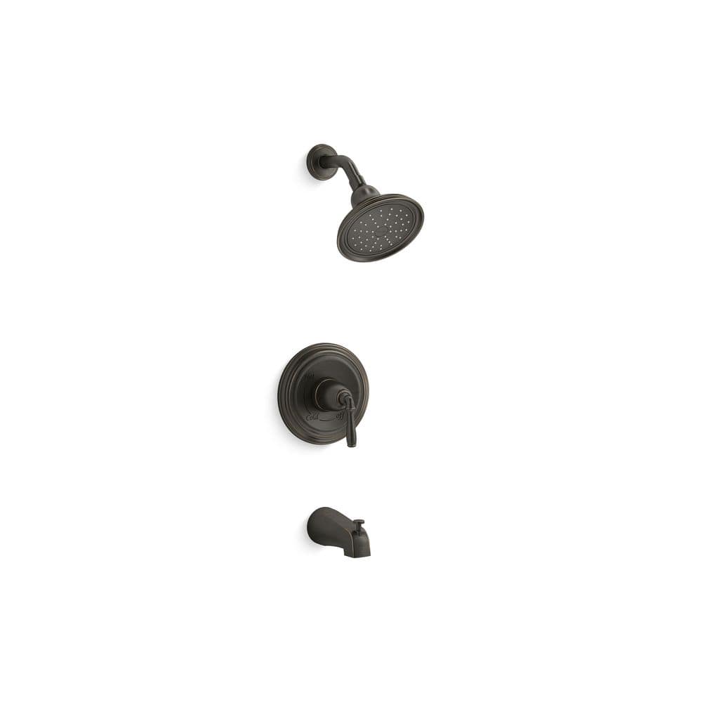 KOHLER Devonshire Rite-Temp 1-Handle 1.75 GPM Bath and Shower Trim Kit in Oil-Rubbed Bronze (Valve Not Included)