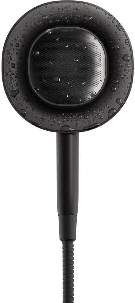 KOHLER Moxie 1-Spray Patterns with 1.75 GPM 6 in. Wall Mount Handheld Shower Head with Speaker in Matte Black