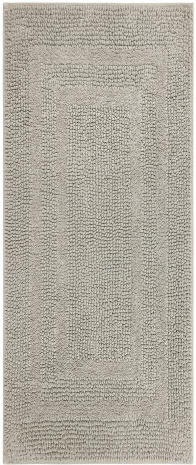 Mohawk Home Cotton Reversible Silver 24 in. x 60 in. Gray Cotton Machine Washable Bath Mat