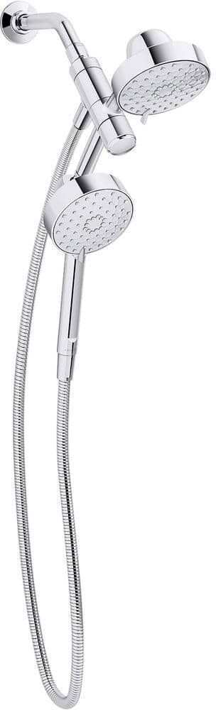 KOHLER Awaken 3-Spray 5 in. Dual Wall Mount Fixed and Handheld Shower Head 1.75 GPM in Polished Chrome