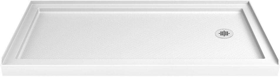 DreamLine SlimLine 60 in. x 32 in. Single Threshold Shower Pan Base in White with Right Hand Drain