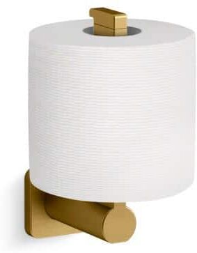 KOHLER Parallel Vertical Wall Mount Toilet Paper Holder in Vibrant Brushed Moderne Brass