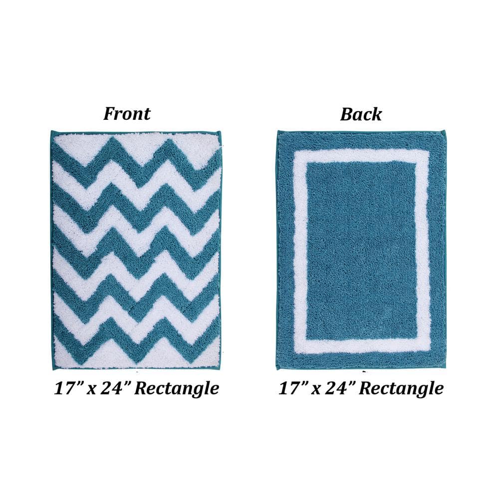 Better Trends Pegasus Collection Aqua 17 in. x 24 in. 100% Polyester Bath Rug