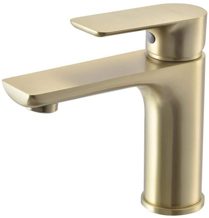 Miscool Lincoln Single Lever Handle Bathroom Vessel Sink Faucet with Supply Lines in Brushed Gold