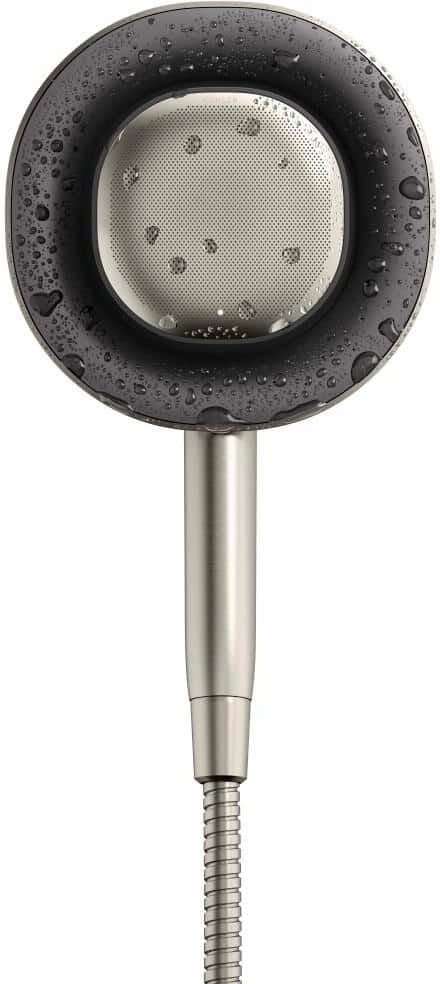 KOHLER Moxie 1-Spray Patterns with 1.75 GPM 6 in. Wall Mount Handheld Shower Head with Speaker in Vibrant Brushed Nickel