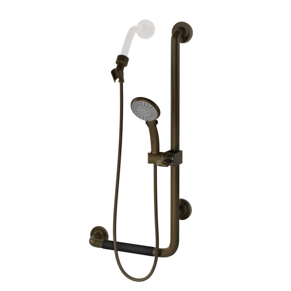 PULSE Showerspas ErgoSlideBar Right 5-Spray Wall Bar Shower Kit in Oil Rubbed Bronze