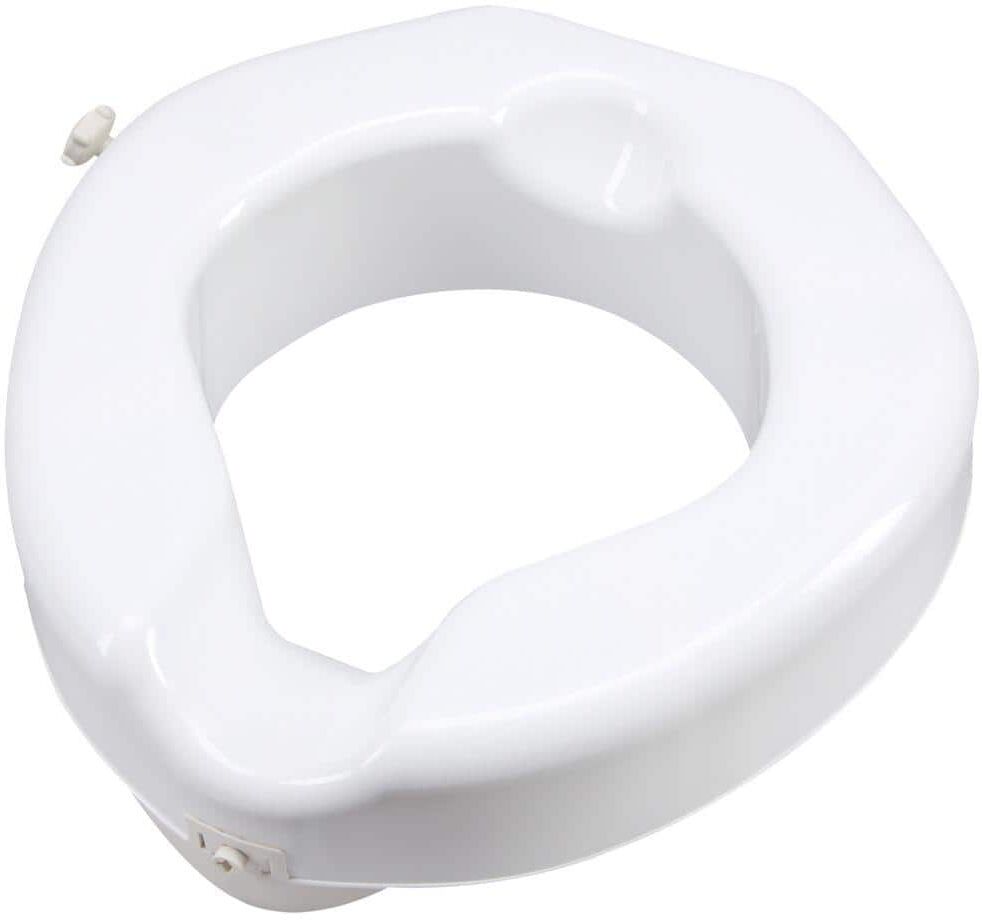 Carex Health Brands Safe Lock Raised Elevated Toilet Seat in White