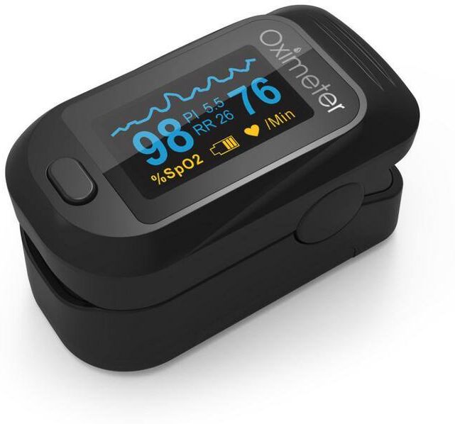 Aoibox Fingertip Pulse Oximeter FDA Certified Blood Oxygen Saturation Monitor (SpO2) in Black