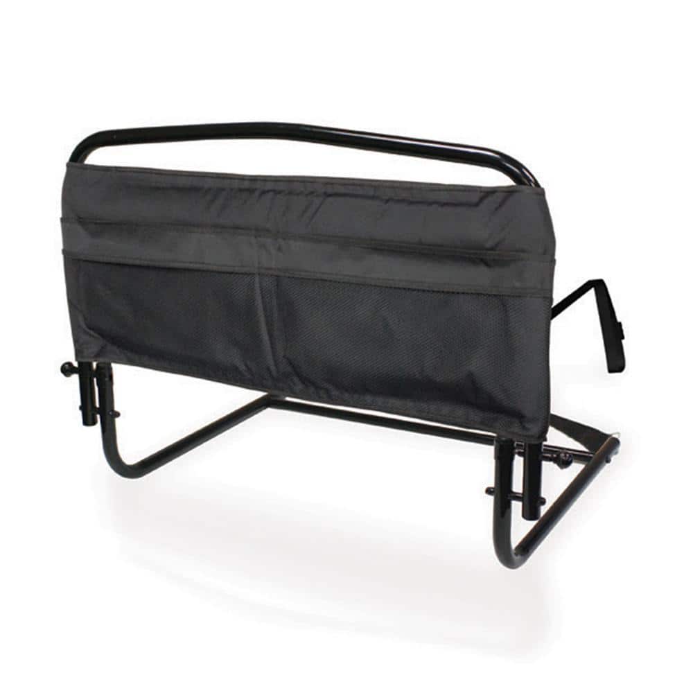 Stander 30 in. Safety Bed Rail with Swing-down Assist Handle and Padded Pouch in Black