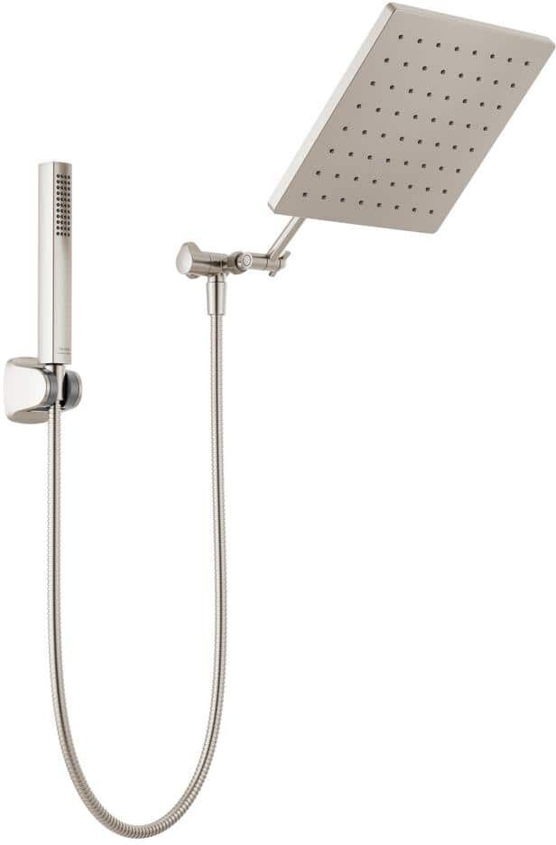 Delta Raincan 1-Spray Dual Wall Mount Fixed and Handheld Shower Head 1.75 GPM in Spotshield Brushed Nickel