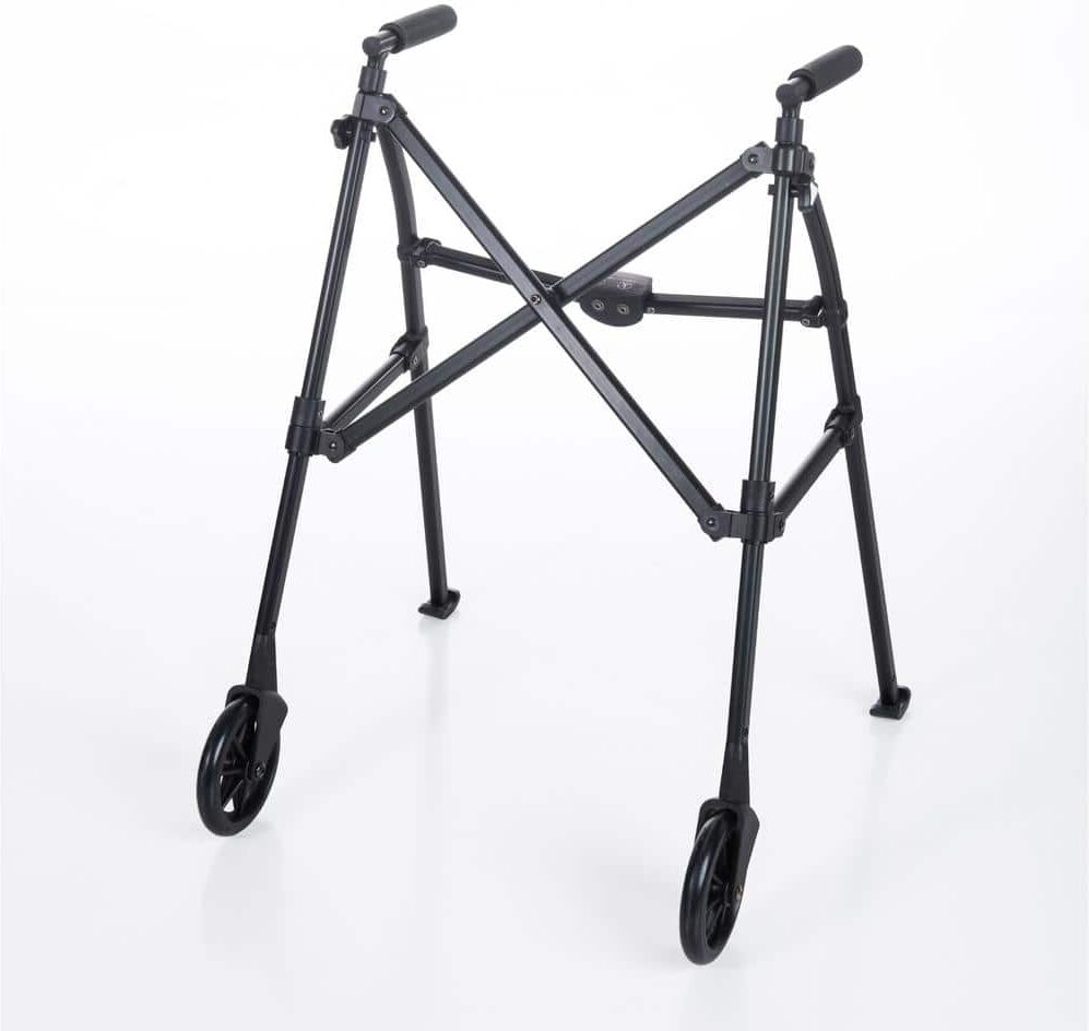 Able Life Space Saver 2-Wheel Lightweight Folding Walker in Matte Black