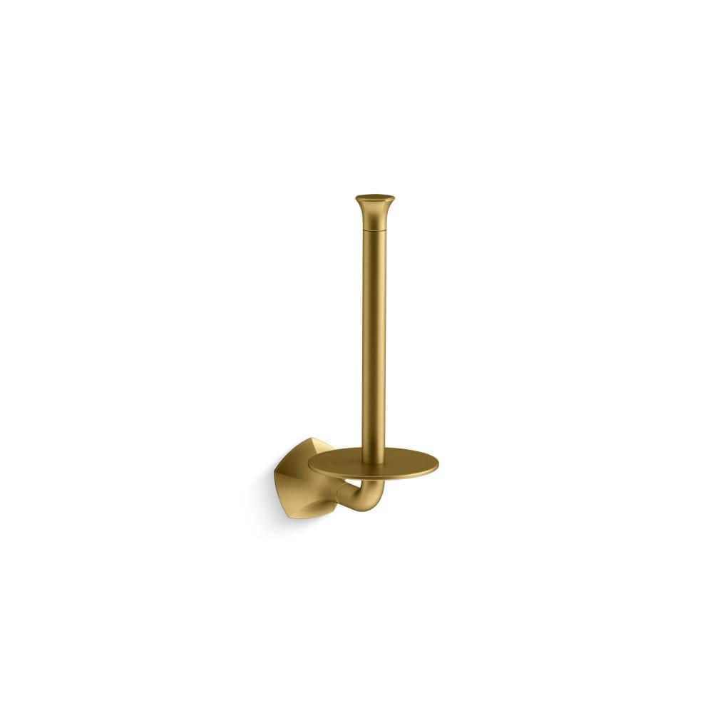 KOHLER Occasion Wall Mounted Vertical Toilet Paper Holder in Vibrant Brushed Moderne Brass