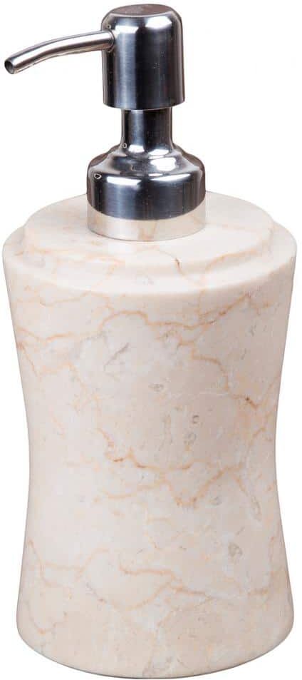 Creative Labs Natural Champagne Marble Fenway Hand Liquid Soap Lotion Dispenser for Bathroom Kitchen Countertop Sanitizer