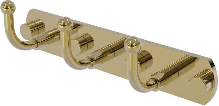 Allied Skyline Collection 3 Position Robe Hook in Unlacquered Brass