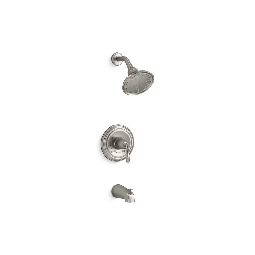 KOHLER Devonshire Rite-Temp 1-Handle 1.75 GPM Bath and Shower Trim Kit in Vibrant Brushed Nickel (Valve Not Included)