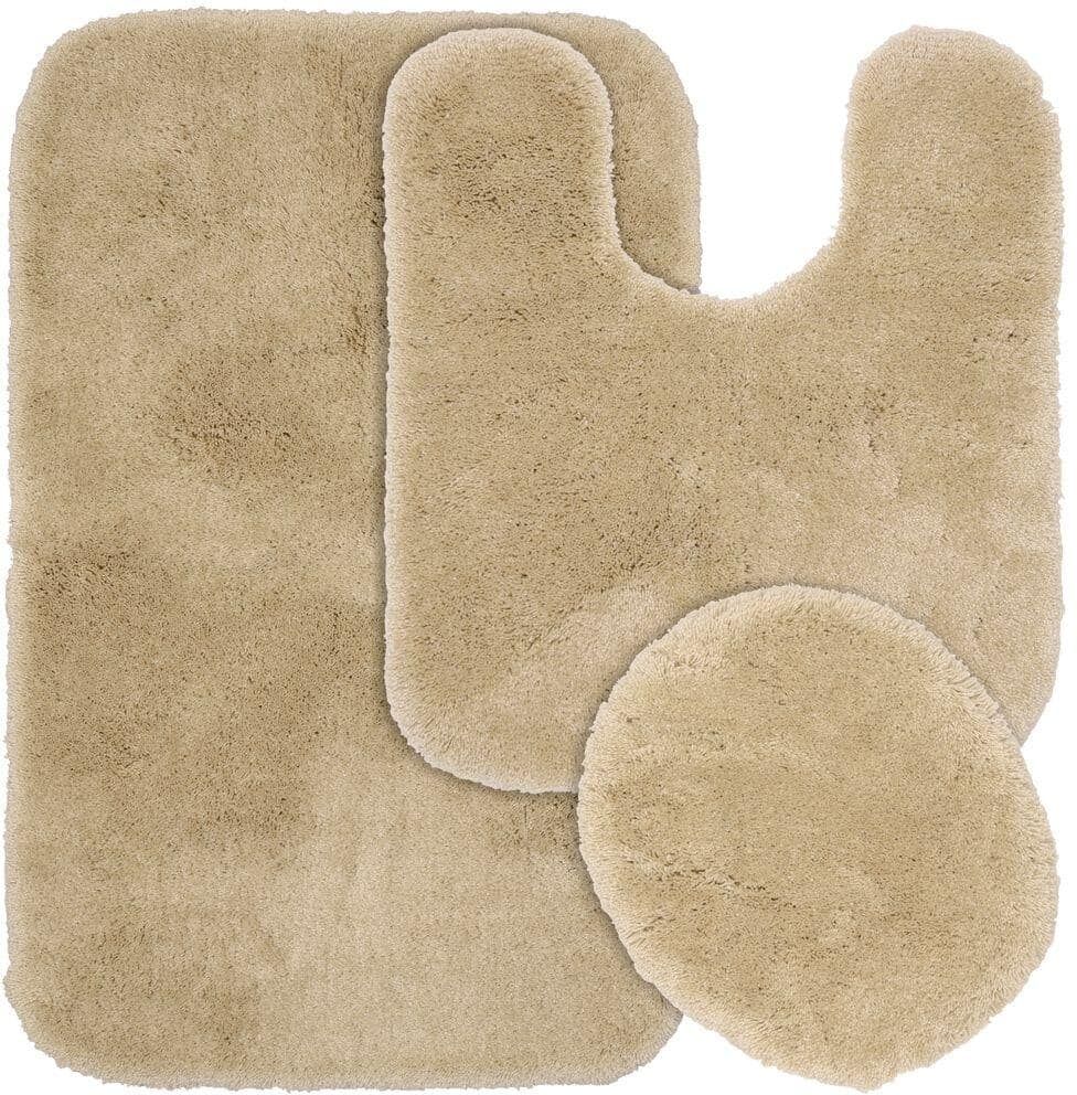 Garland Rug Finest Luxury Linen 21 in. x 34 in. Washable Bathroom 3-Piece Rug Set