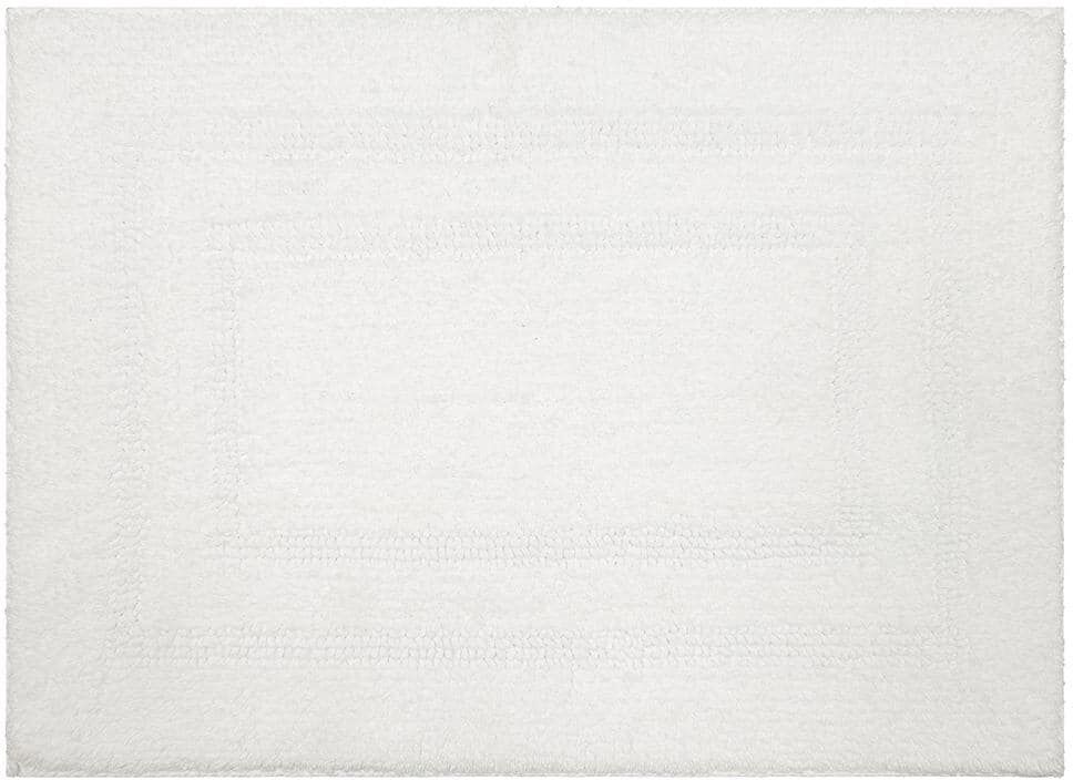 Mohawk Home Cotton Reversible White 27 in. x 45 in. White Cotton Machine Washable Bath Mat