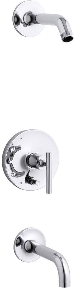 KOHLER Purist Lever 1-Handle Wall-Mount Trim Kit with Push Button Diverter in Polished Chrome (Valve Not Included)