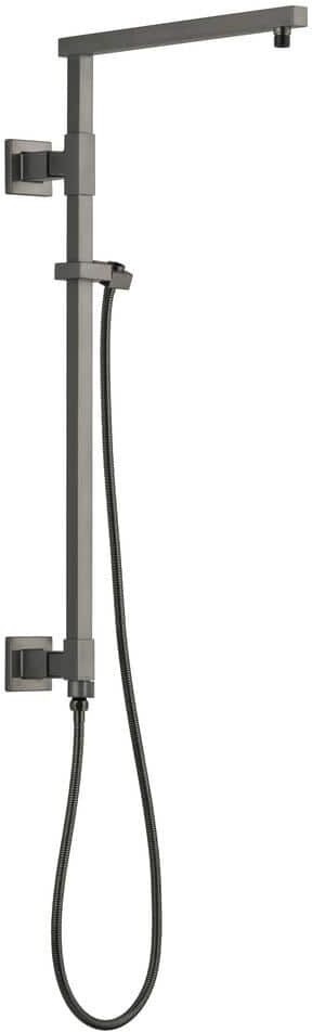 Delta Emerge Angular Modern 26 in. Column Shower Bar in Lumicoat Black Stainless