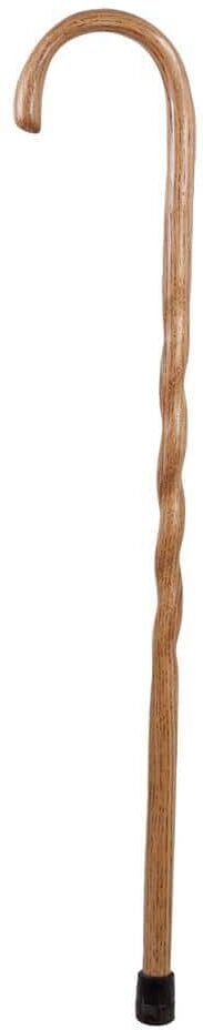 Brazos Walking Sticks 37 in. Twisted Oak or Ash Walking Cane in Tan