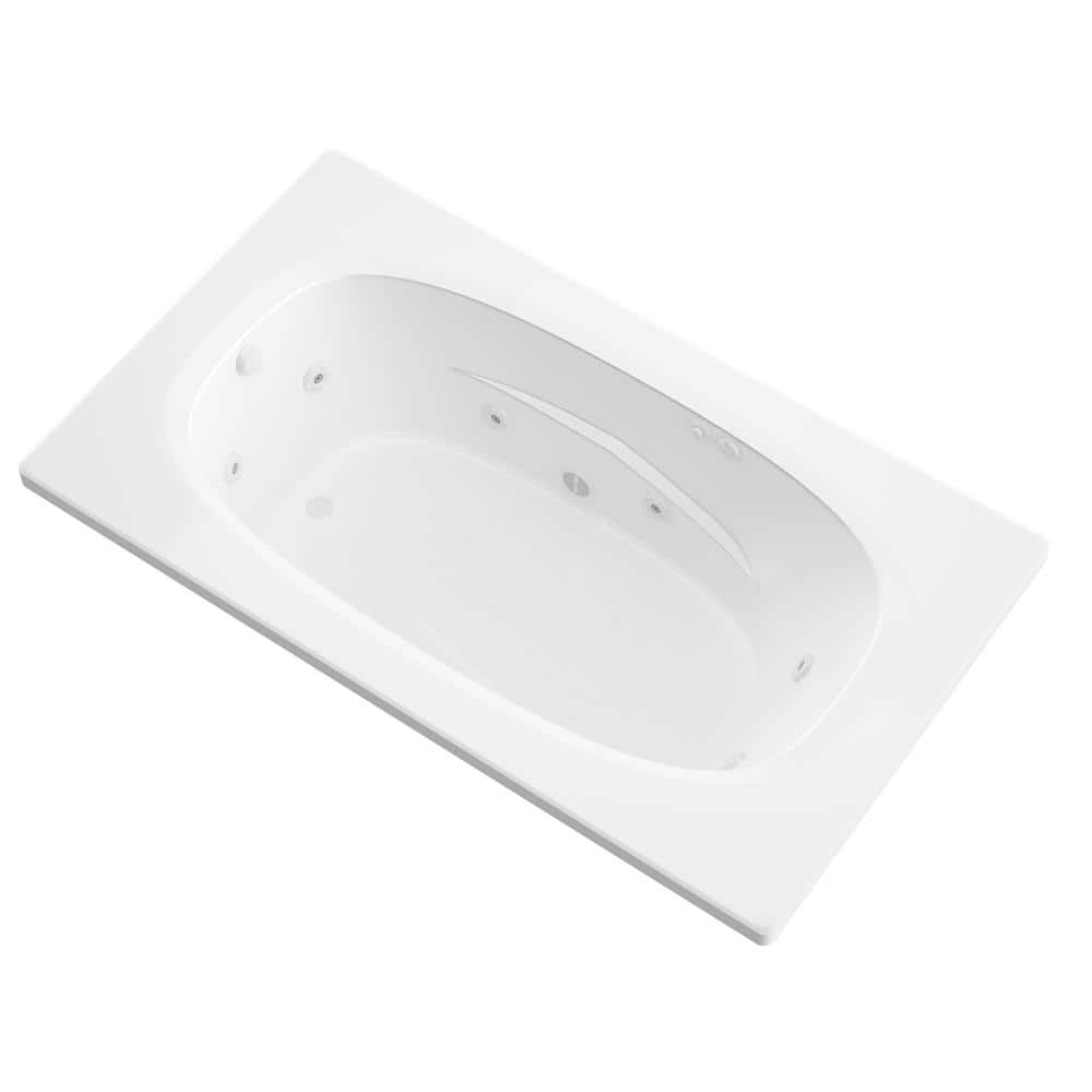 Universal Tubs Tiger's Eye 5.5 ft. Rectangular Drop-in Whirlpool Bathtub in White