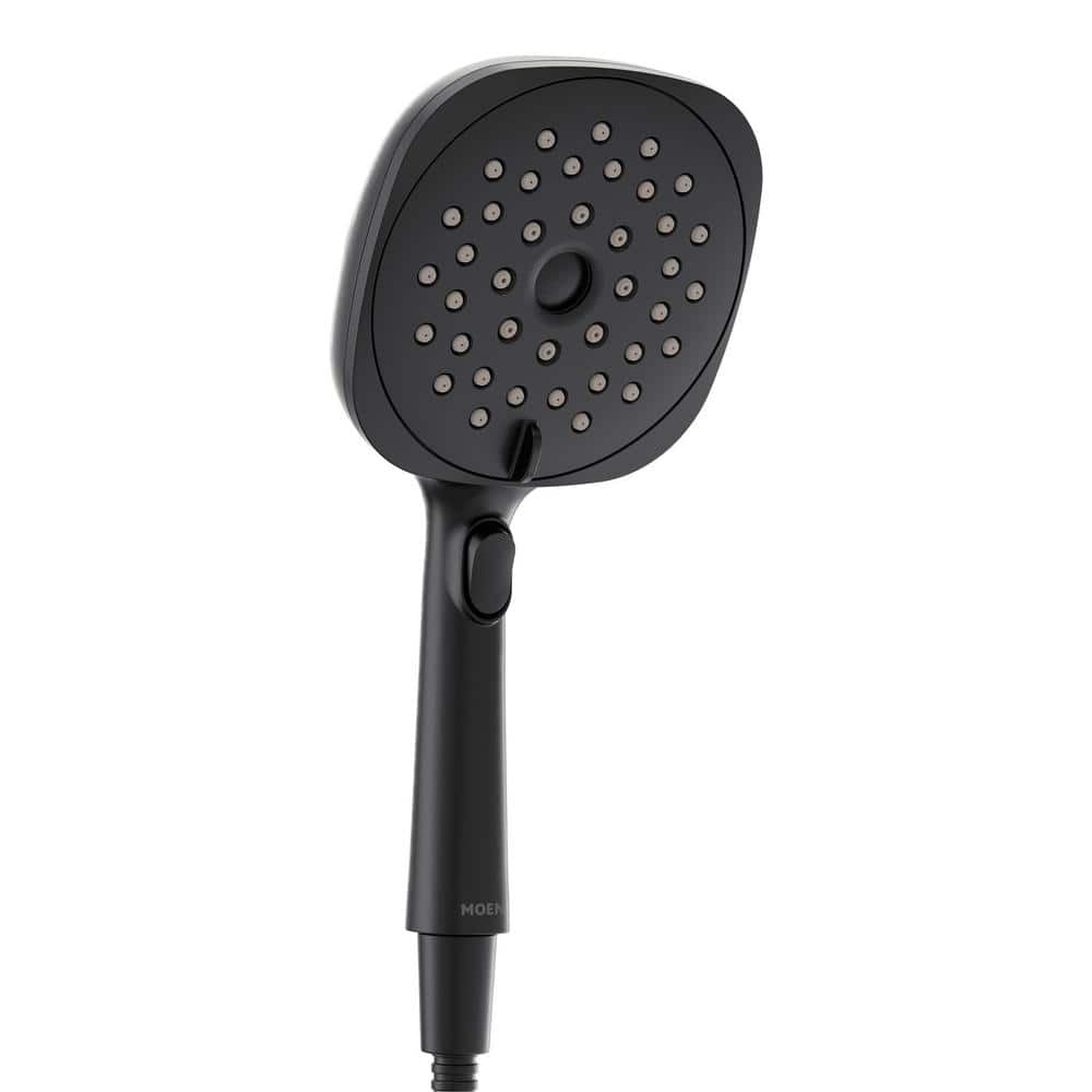 MOEN Verso Square Magnetix 8-Spray Patterns Wall Mount Handheld Shower Head Infiniti Dial with 1.75 GPM 5 in. in Matte Black