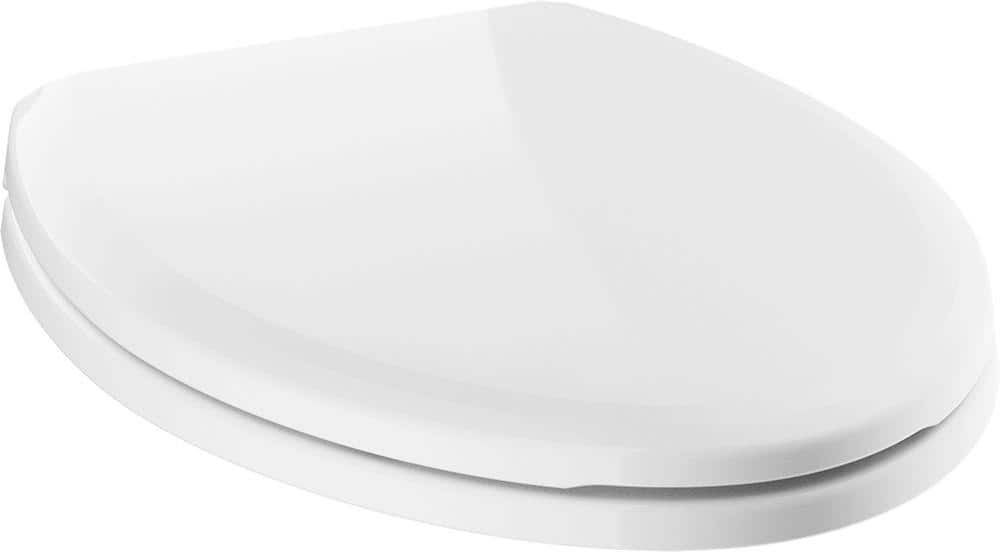 Delta Sanborne Slow-Close Elongated Closed Front Toilet Seat with NoSlip Bumpers in White