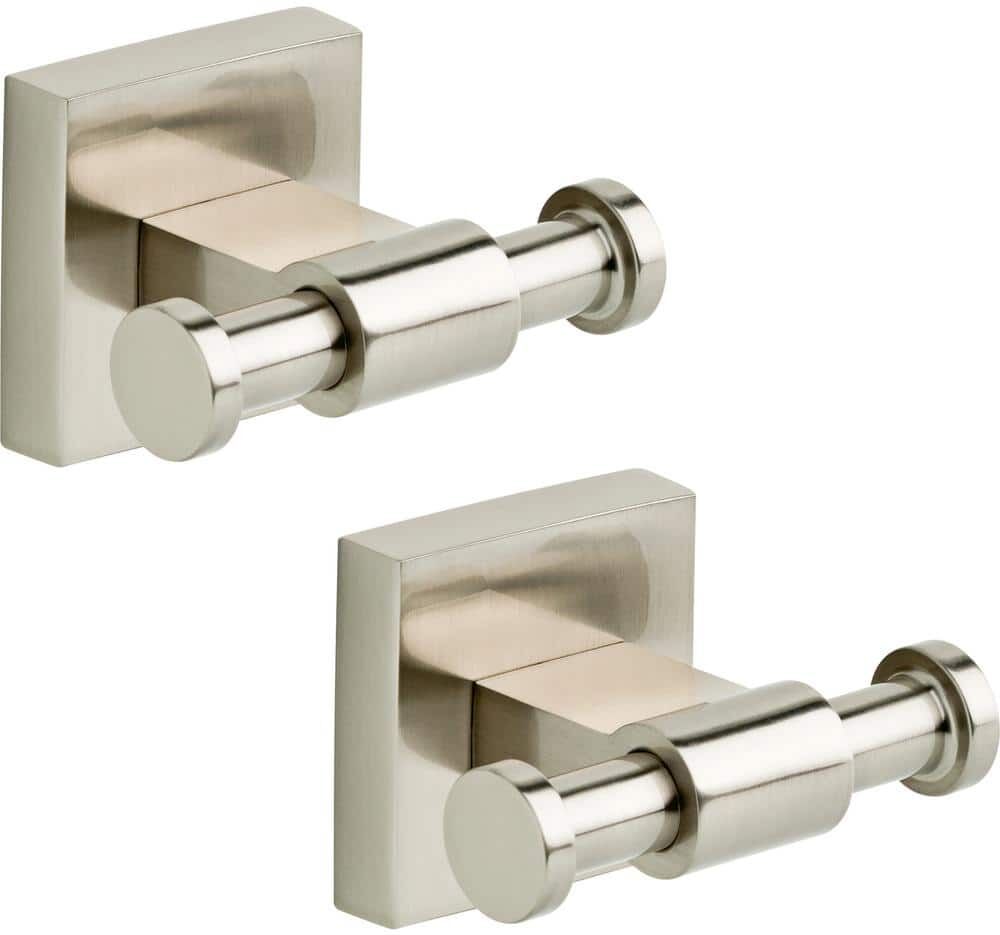 Franklin Brass Maxted Wall Mounted Multi-Purpose Double Towel Hook in Satin Nickel (2-Pack)