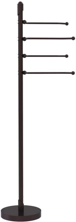 Allied Soho Free Standing Towel Bar 4-Pivoting Swing Arm Towel Stand in Antique Bronze