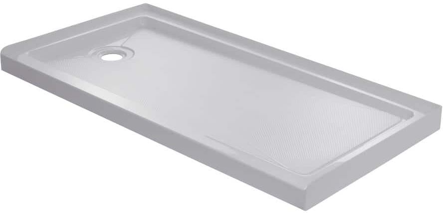 CRAFT + MAIN 60 in. L x 30 in. W Single Threshold Shower Pan with Left Drain in White