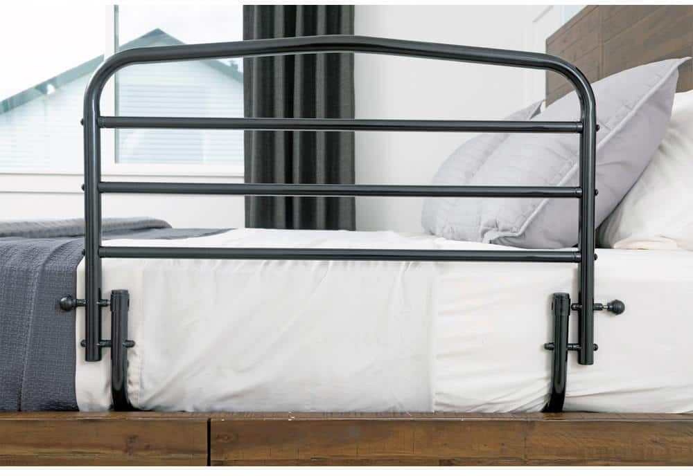 Stander 30 in. Safety Bed Rail with Swing-down Assist Handle in Black