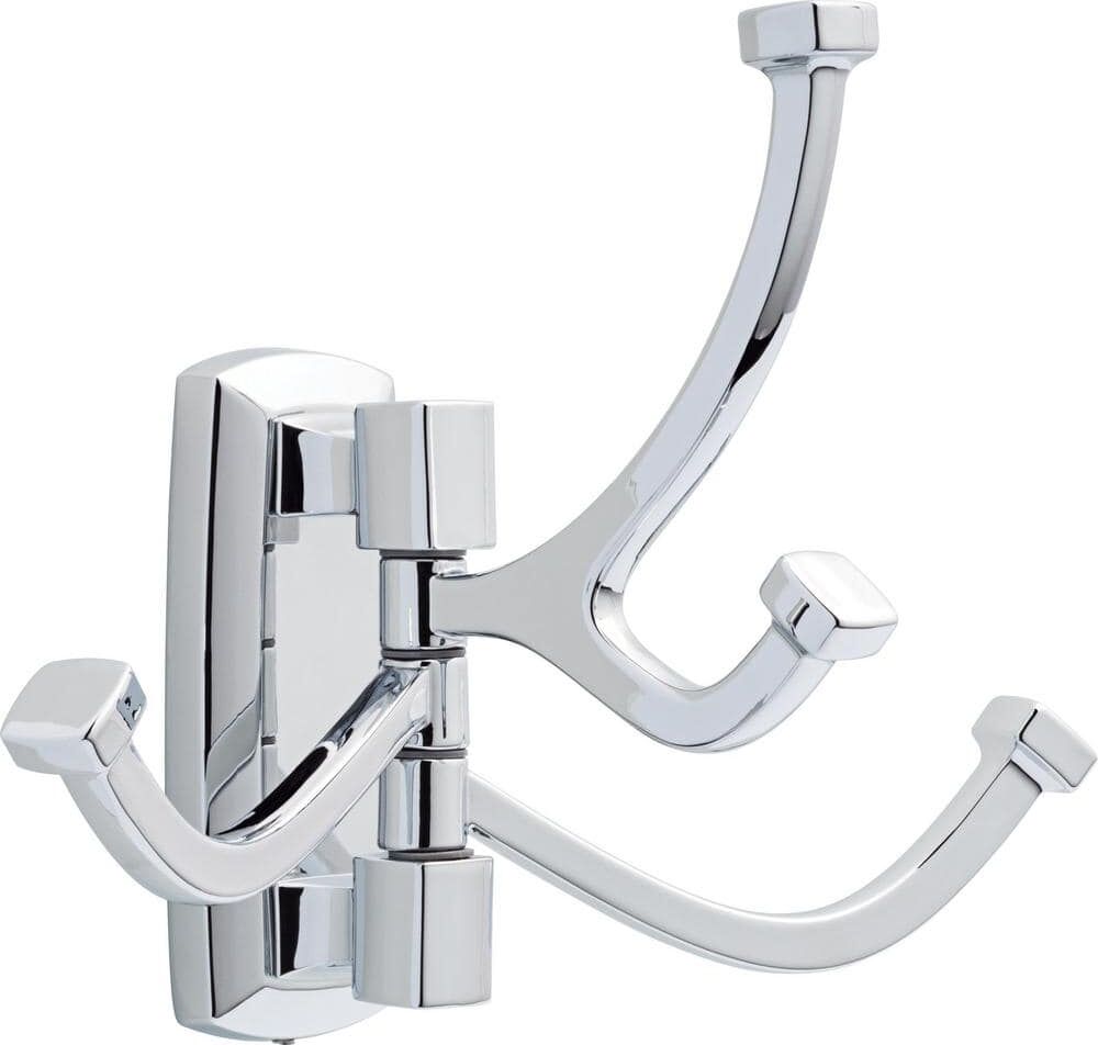 Delta Portwood Multi-Purpose Swivel Towel Hook Bath Hardware Accessory in Polished Chrome