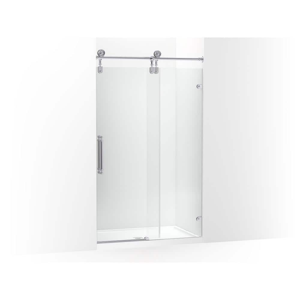 KOHLER Artifacts 80.875 in. H x 47.25 in. W. Frameless Sliding Shower Door with 3/8 in. Thick Glass in Polished Chrome