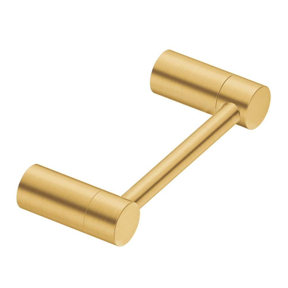 MOEN Align Double Post Wall Mount Pivoting Toilet Paper Holder in Brushed Gold
