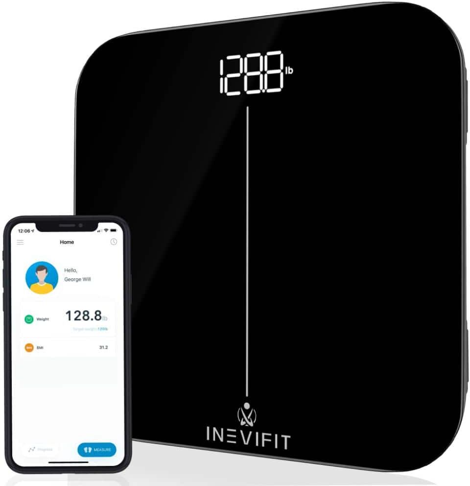 Aoibox Smart Premium Digital Bathroom Scale with App in Black