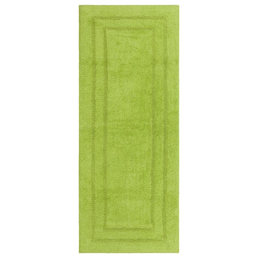 Mohawk Home Cotton Reversible Fiesta Lime 24 in. x 60 in. Green Cotton Machine Washable Bath Mat
