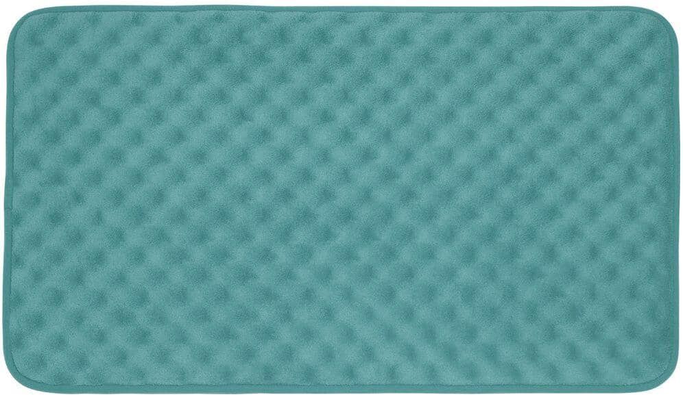 BounceComfort Massage Marine Blue 20 in. x 32 in. Memory Foam Bath Mat