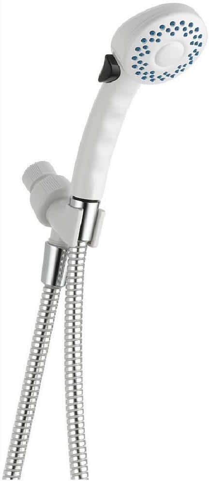 Delta 2-Spray Patterns 1.75 GPM 2.8 in. Wall Mount Handheld Shower Head in White